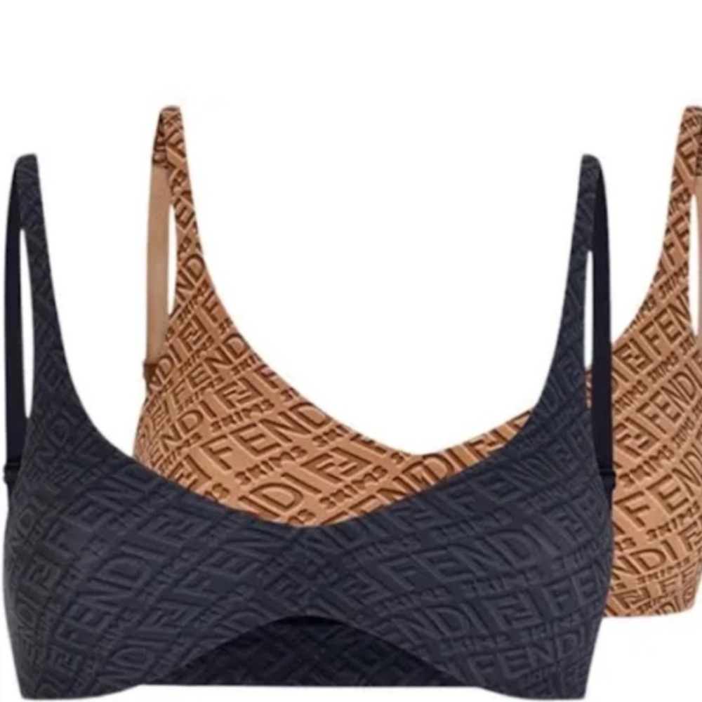 Fendi black and tan Skims bra